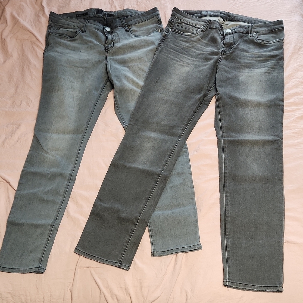 2 Pairs Of Kut Fron The Kloth Gray Skinny Jeans Size 12